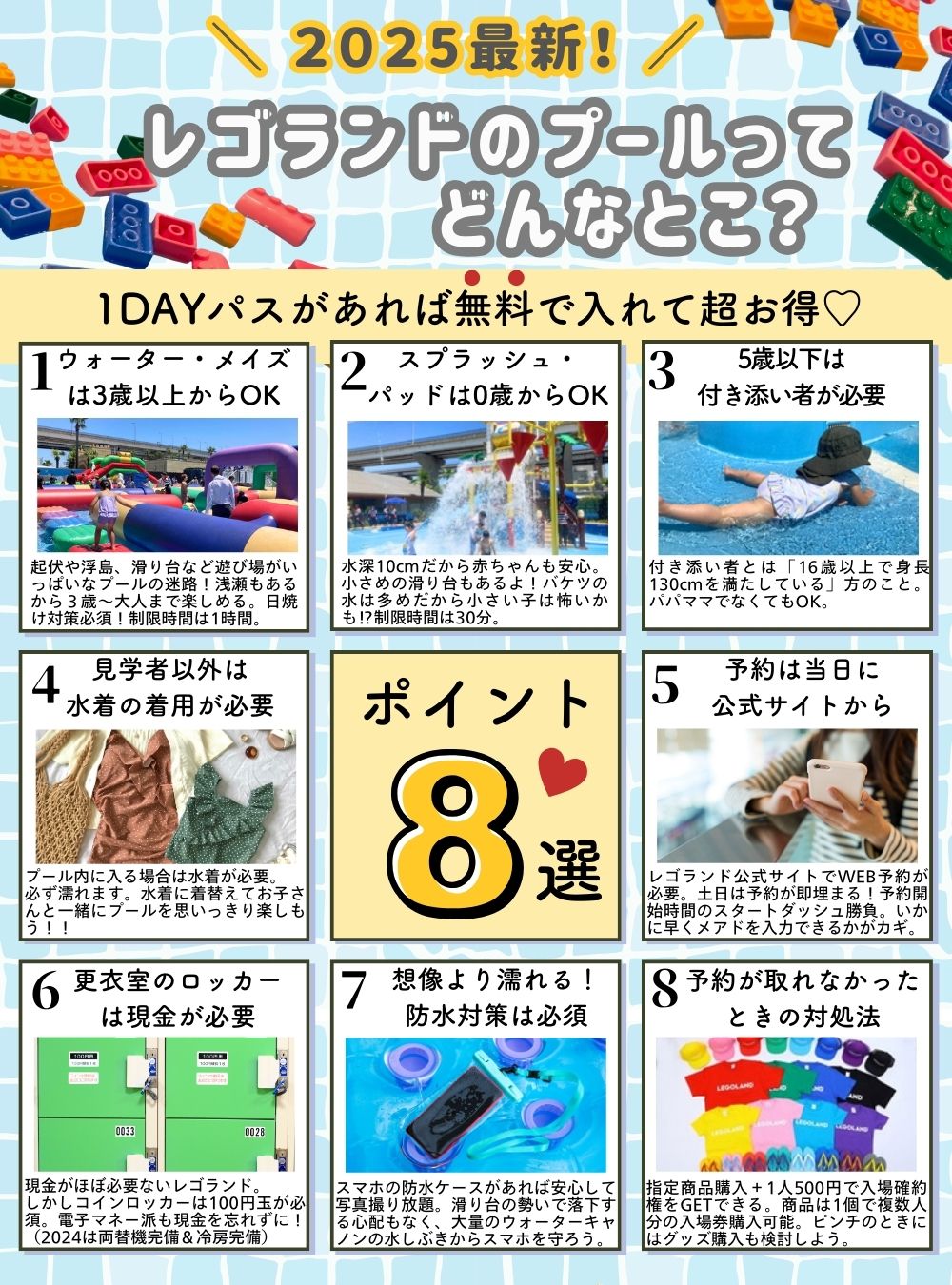 レゴランド プール情報(スプラッシュパッド・ウォーターメイズ)
