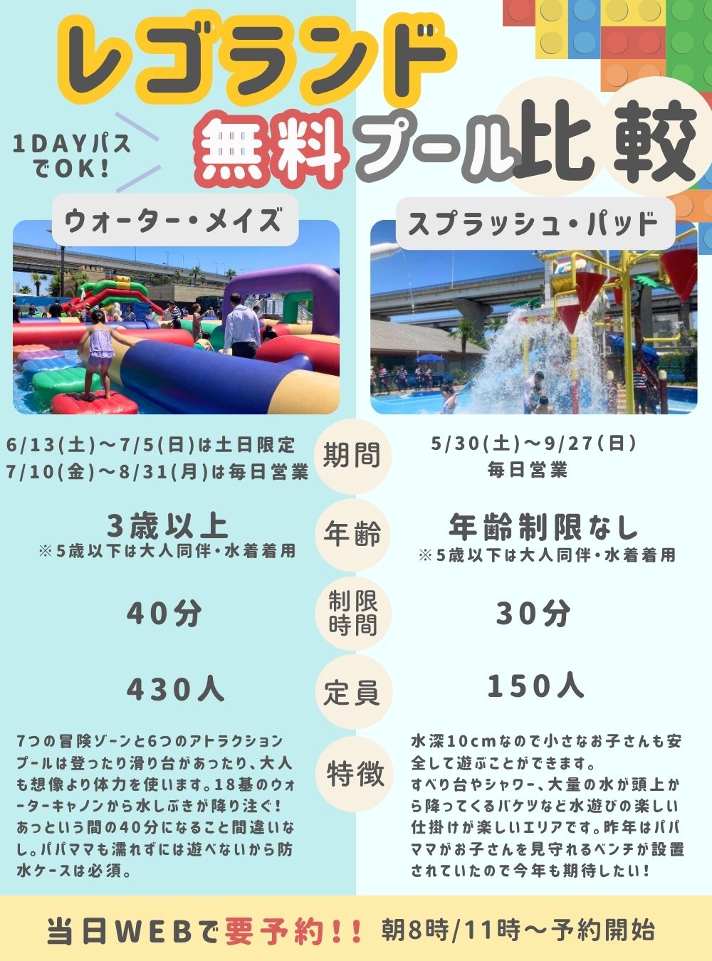 レゴランドのプール2026まとめ（予約・時間・年齢）