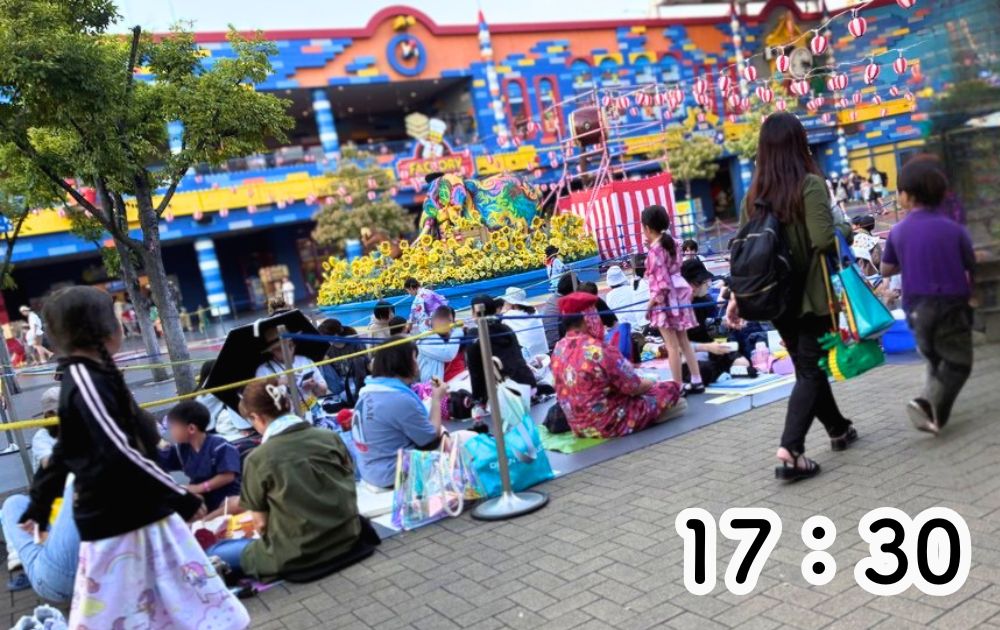 レゴランドのまつりナイト2026のショー場所取り（17時30分）
